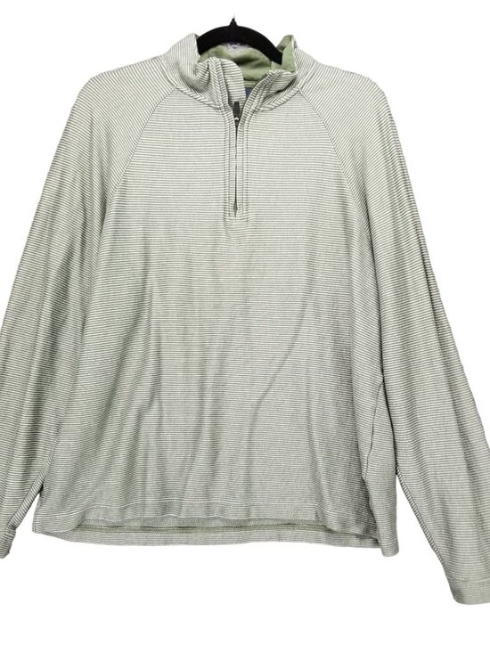 Cremieux Other - Cremieux Shirt Mens XL Green Striped Cotton Long Sleeve 1/4 Zip Sweatshirt